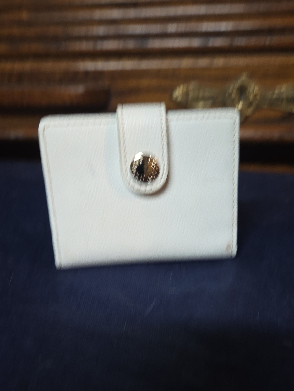 Compact White Snap Wallet
